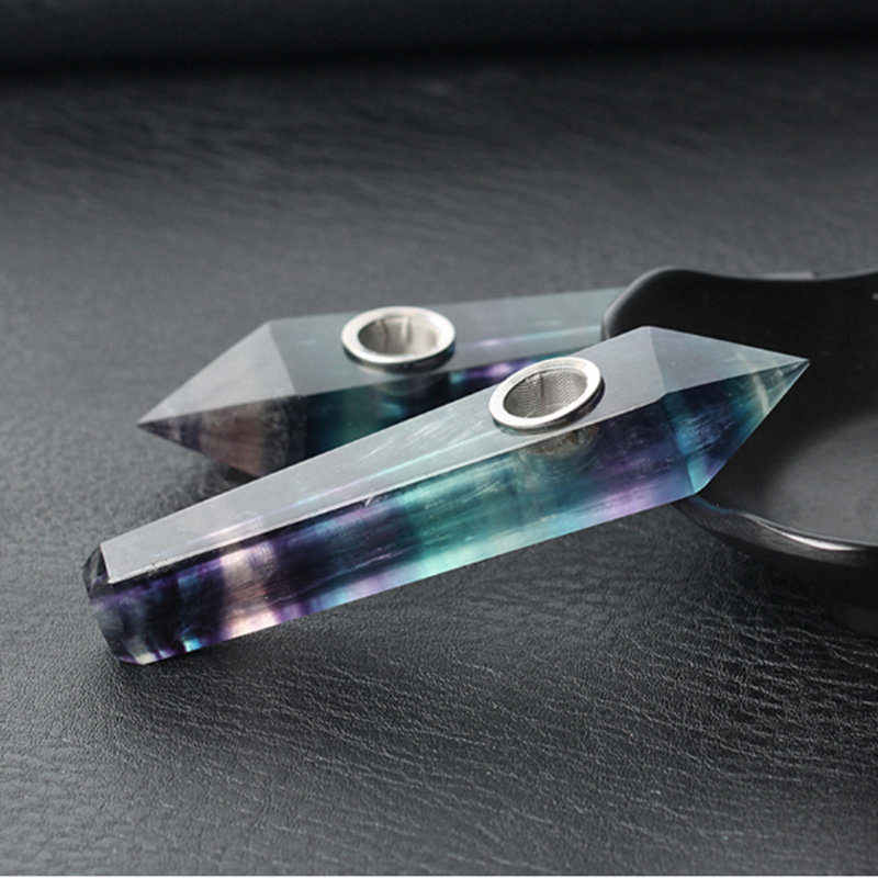 Raw Natural Quartz Tobacco Smoking Pipe Crystal Point Wand Healing Reiki Obelisk