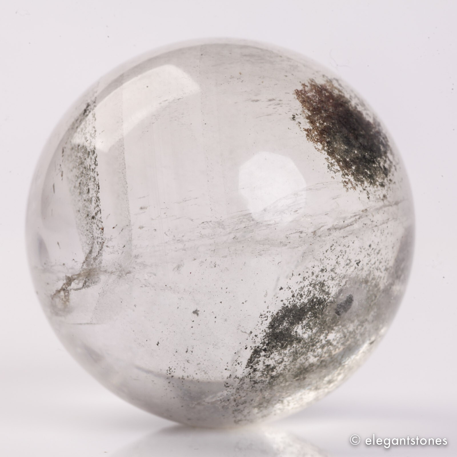 91g40mm Natural Garden/Phantom/Ghost/Lodolite Quartz Crystal Sphere Healing Ball