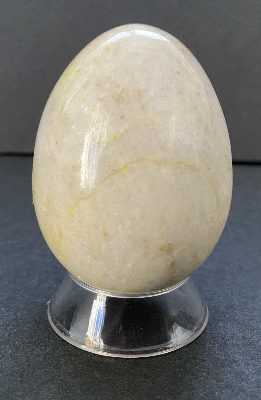 Natural Onyx Stone Egg With Stand Hand Polished Banded Agate Calcite Crystal