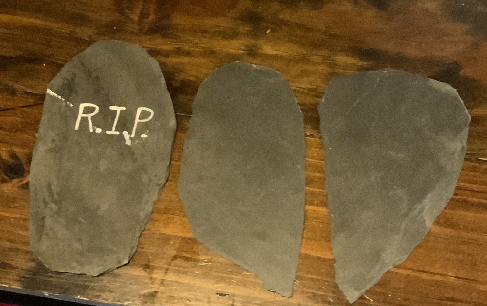 Halloween Crafts! Three Small Slate Tombstones For Kids Crafts And Decor