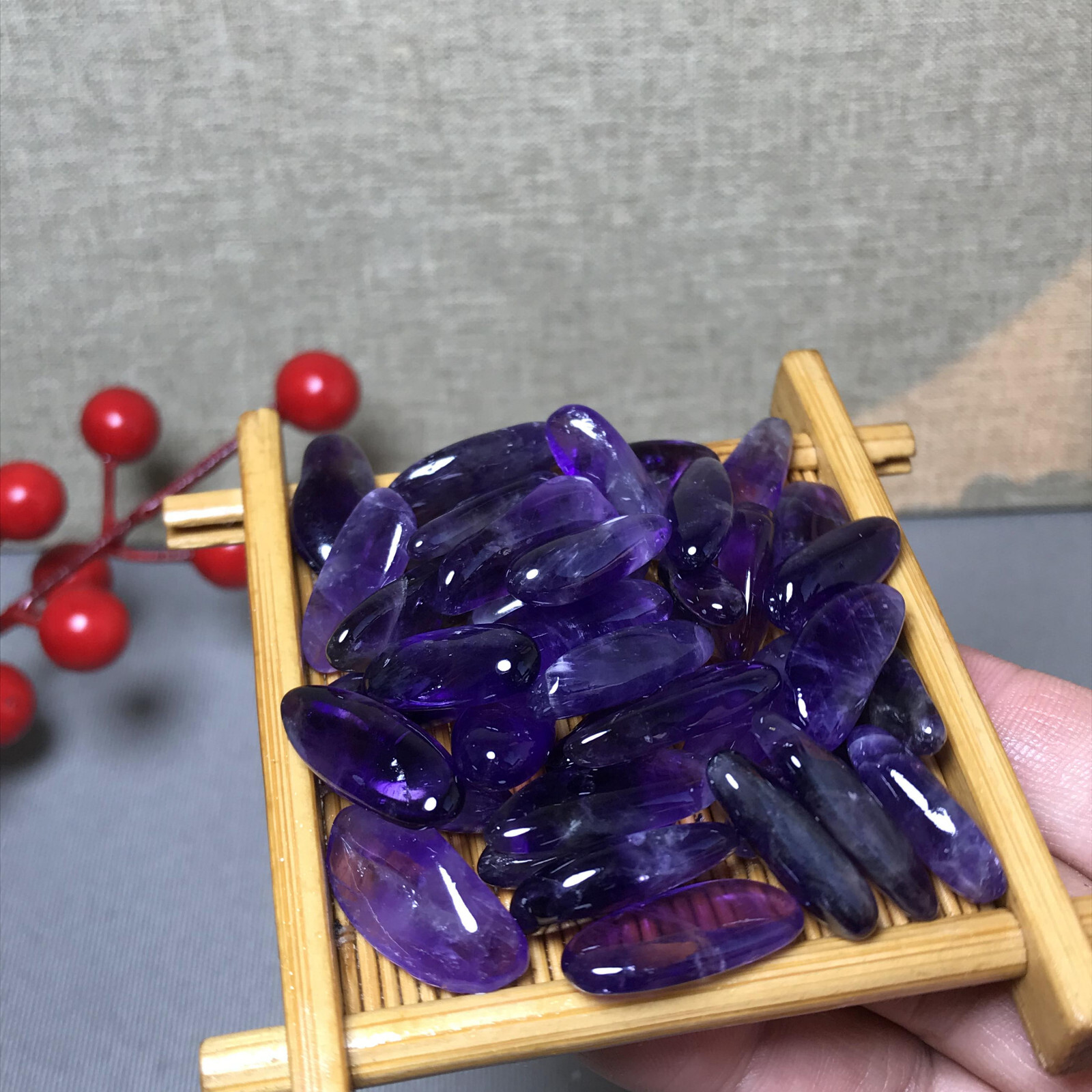 40pcs Natural Dreamy amethyst Crystal gemstone Polish Mineral Specimen A5604