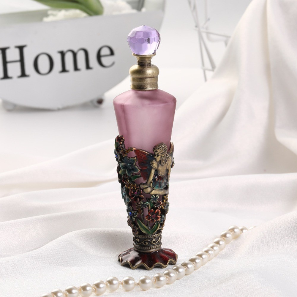Angel Girl Perfume Essential Oil Empty Bottle Glass Electroplating Craft Decor