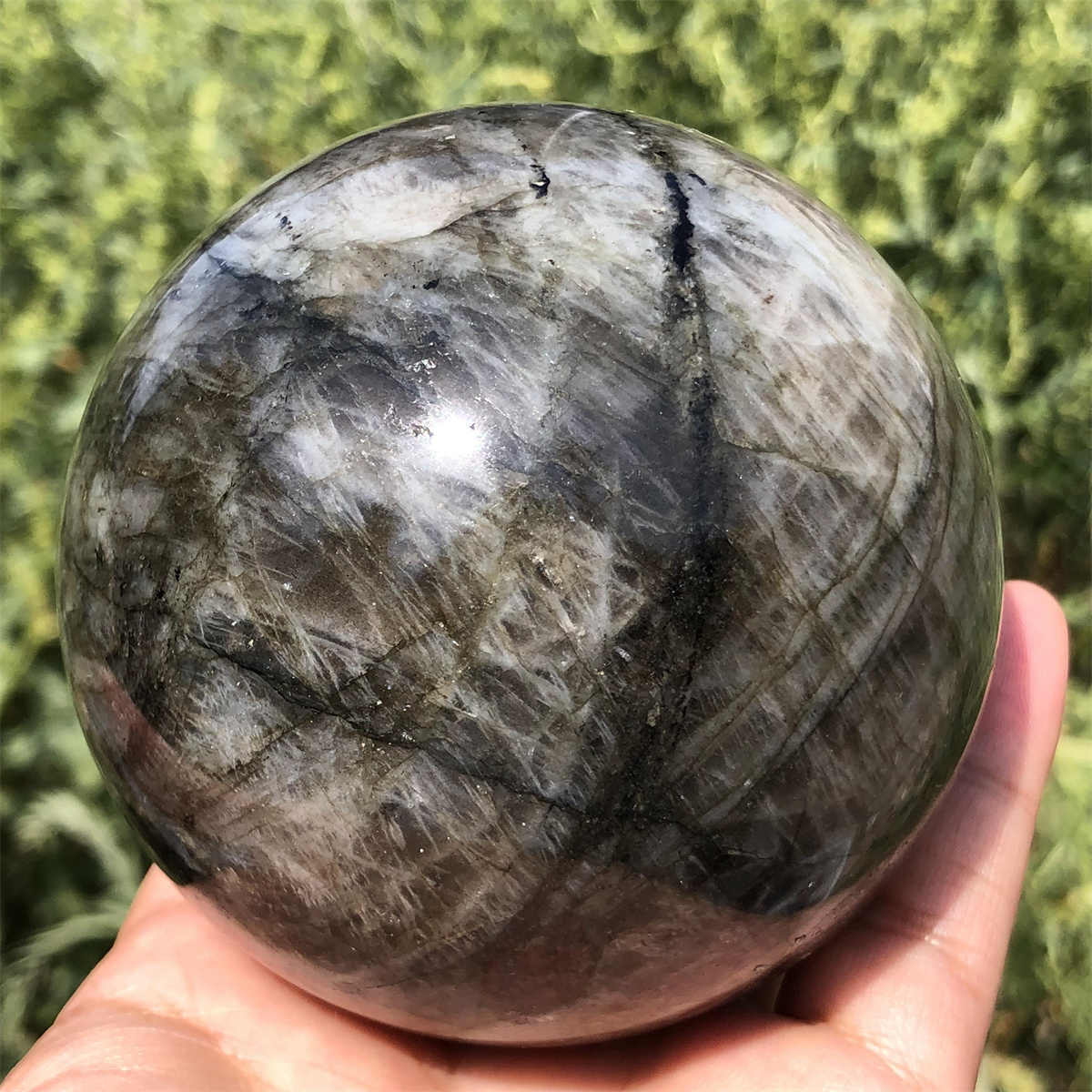 800g Natural Labradorite Ball Quartz Crystal Sphere Reiki Crystal Decor Gift