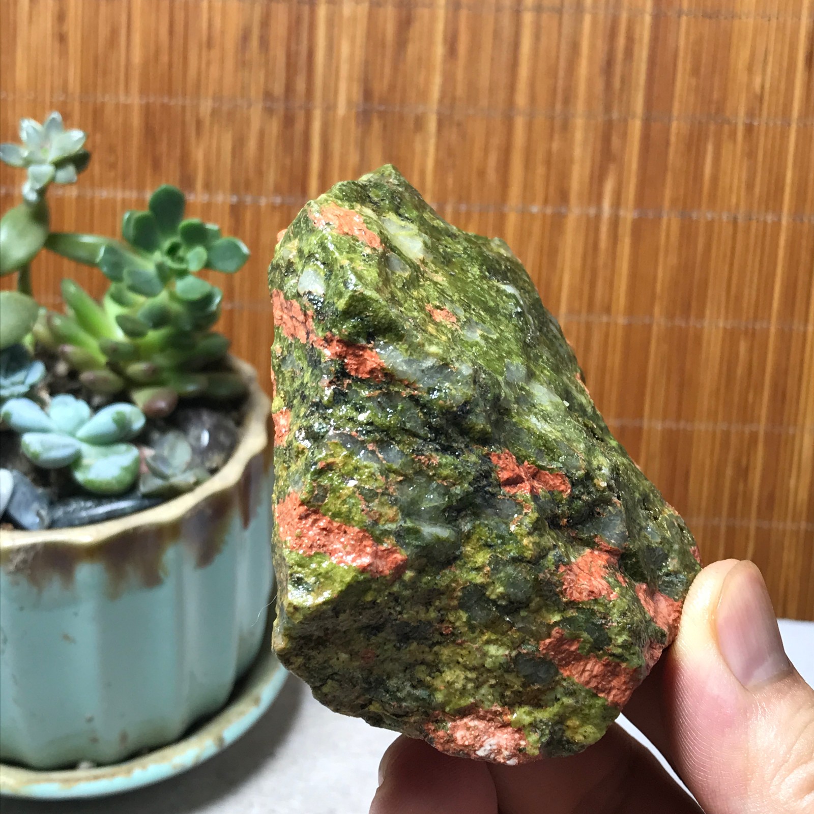184g Natural Unakite Crystal gemstone Rough Mineral Specimen healing A6349