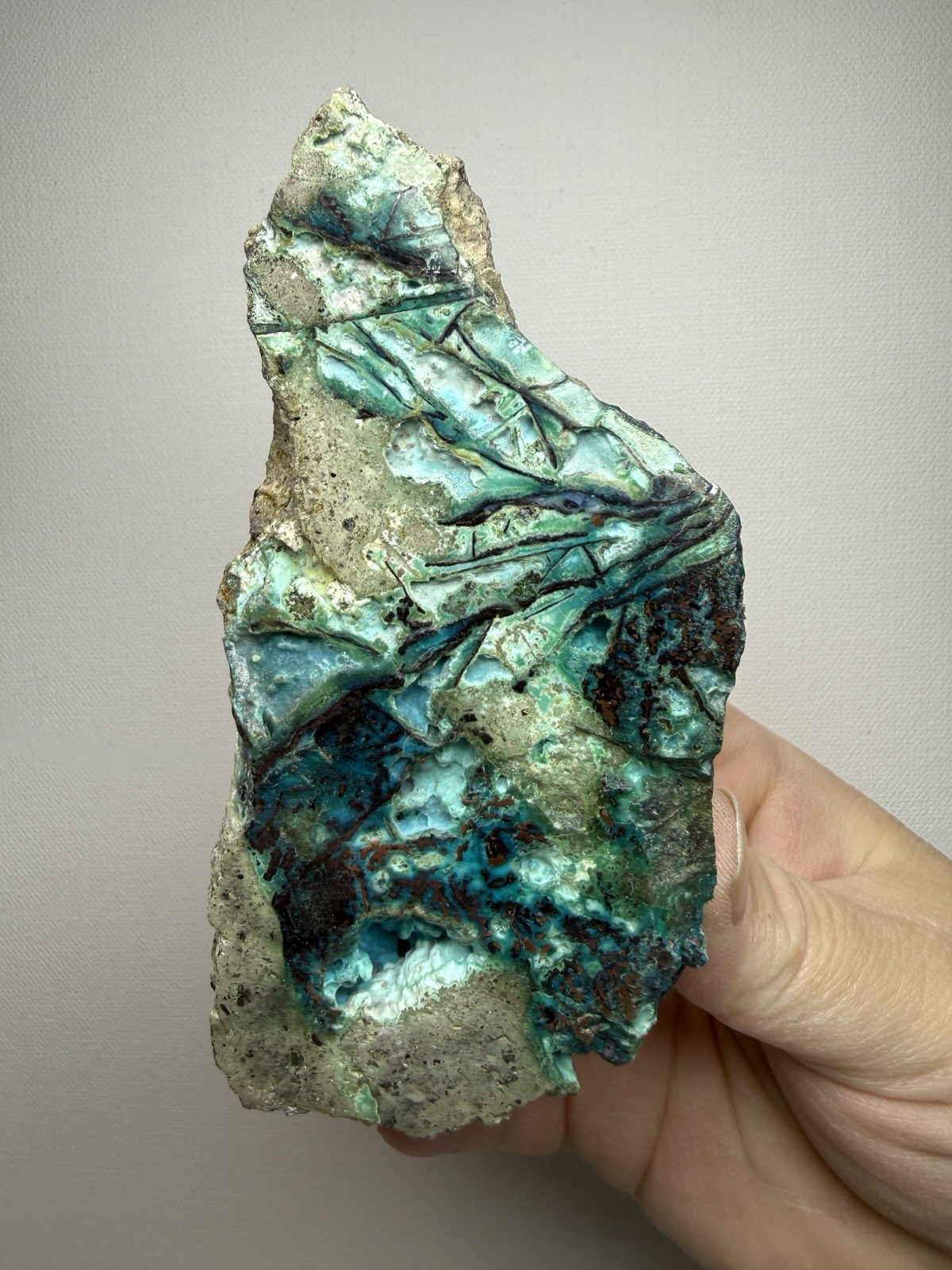 6” Polished Native Copper in Chrysocolla — Display Specimen (Indonesia)
