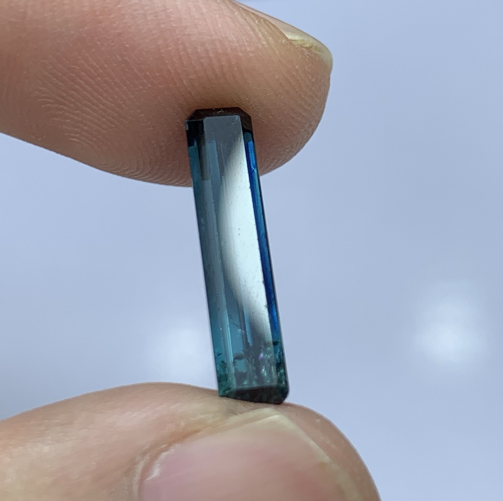 3.15 Carats Blue Tourmaline Faceted Gemstone From Afghanistan.
