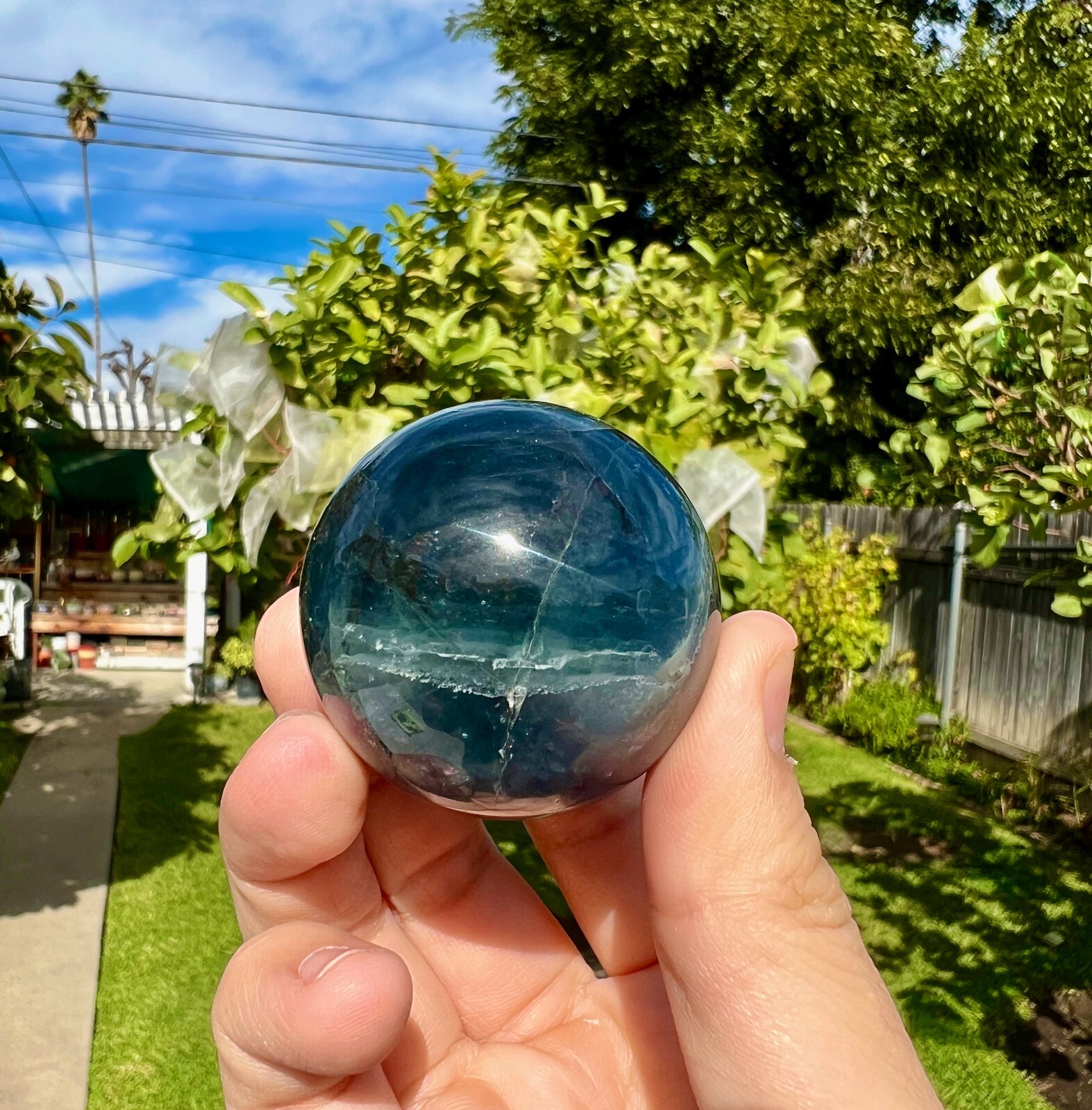 Deep Blue Fluorite 40mm Sphere/Ball
