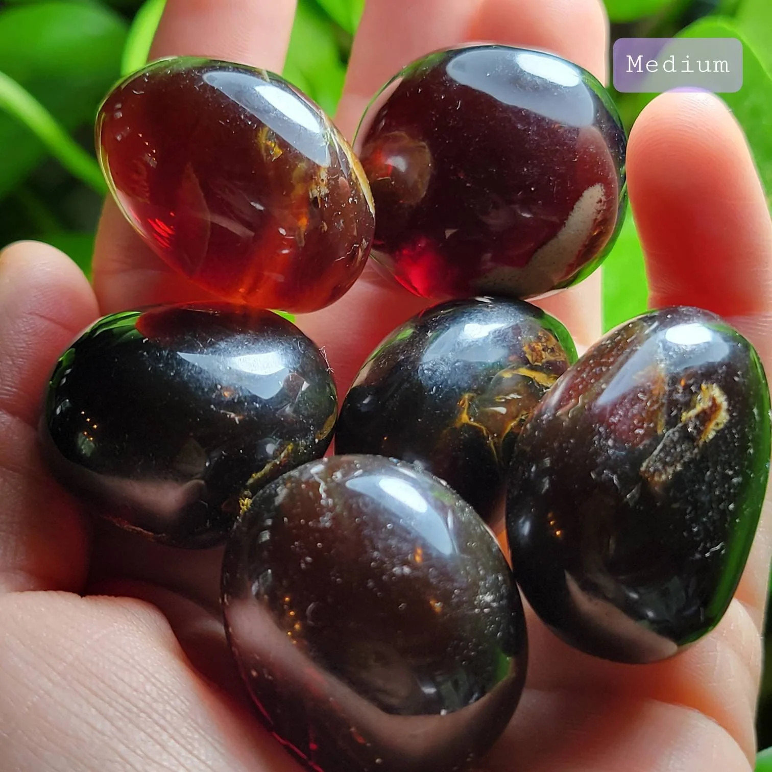 Blue Amber Specimen, Polished Amber from Indonesia