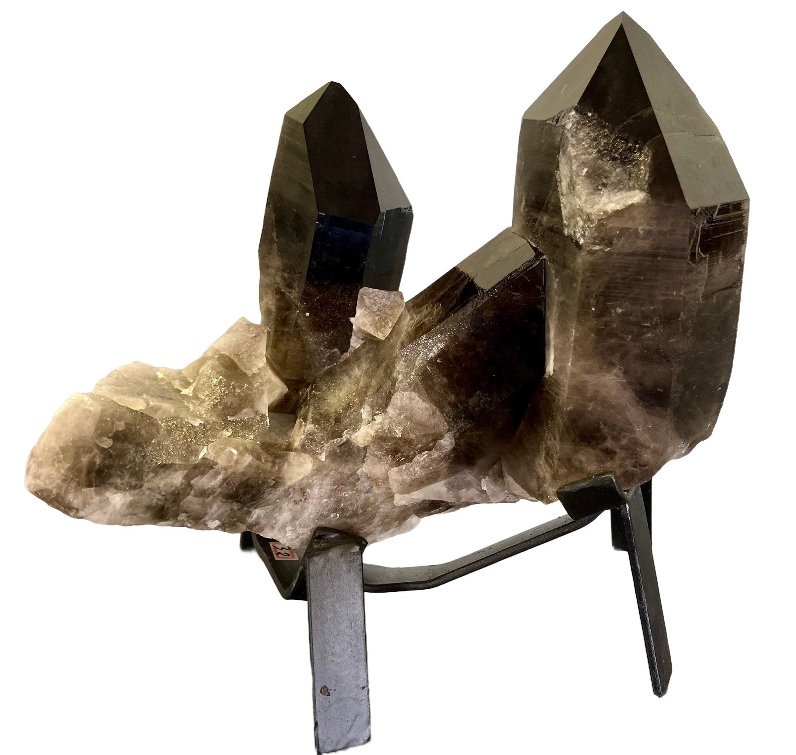 Smoky Quartz on Metal Stand – No.2, Natural Smoky Quartz from Brazil