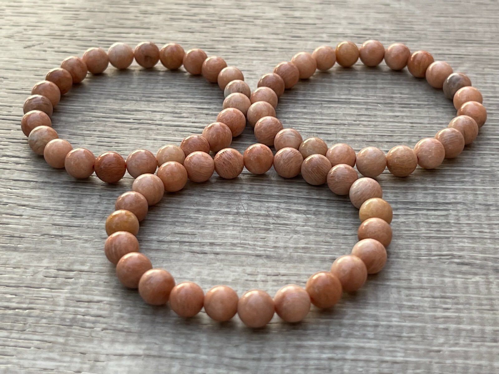 Sunstone Crystal Bead Bracelet 8mm, Genuine Sunstone Opaque Gemstone Bracelet