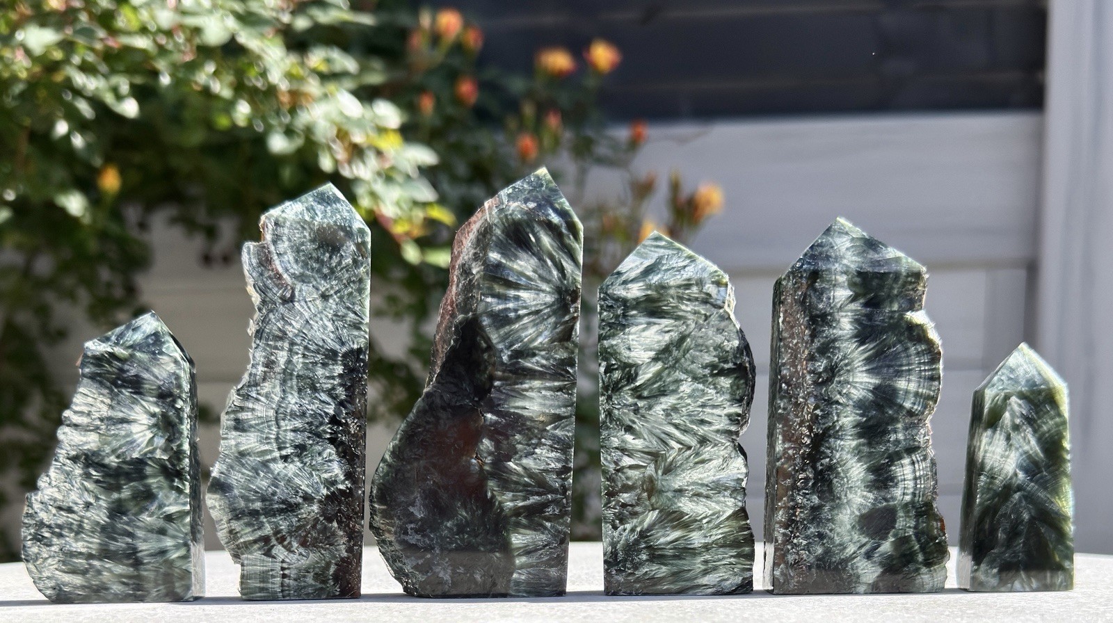 Wholesale Lot 1 Lb Natural Seraphinite Obelisk Tower Crystal Energy