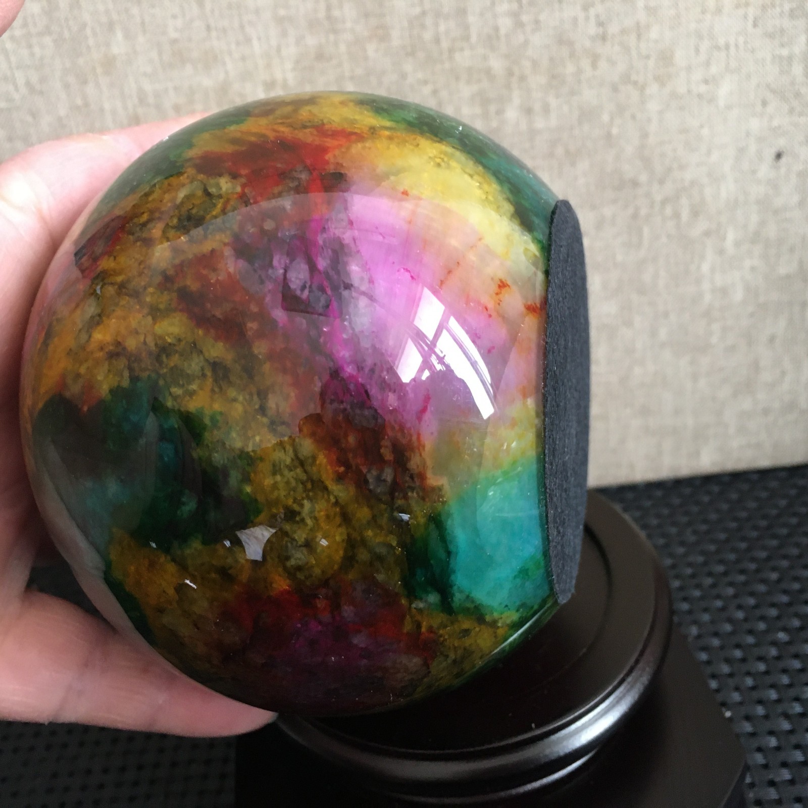 1468g “Seven Colors Jade” crystal sphere specimen -Taiwan China