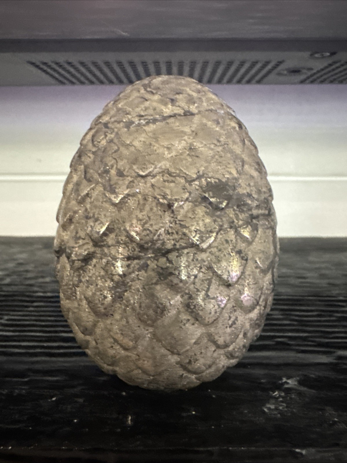 Pyrite Crystal Dragon Egg Carving 737 Grams 3.75”