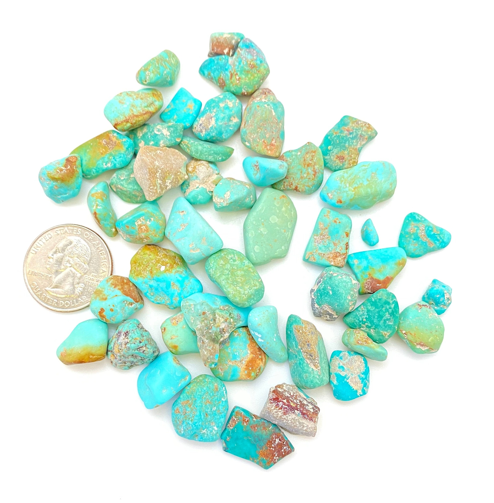 Raw Turquoise Stone (Grade A) Stabilized Turquoise Stone from Kingman, Arizona