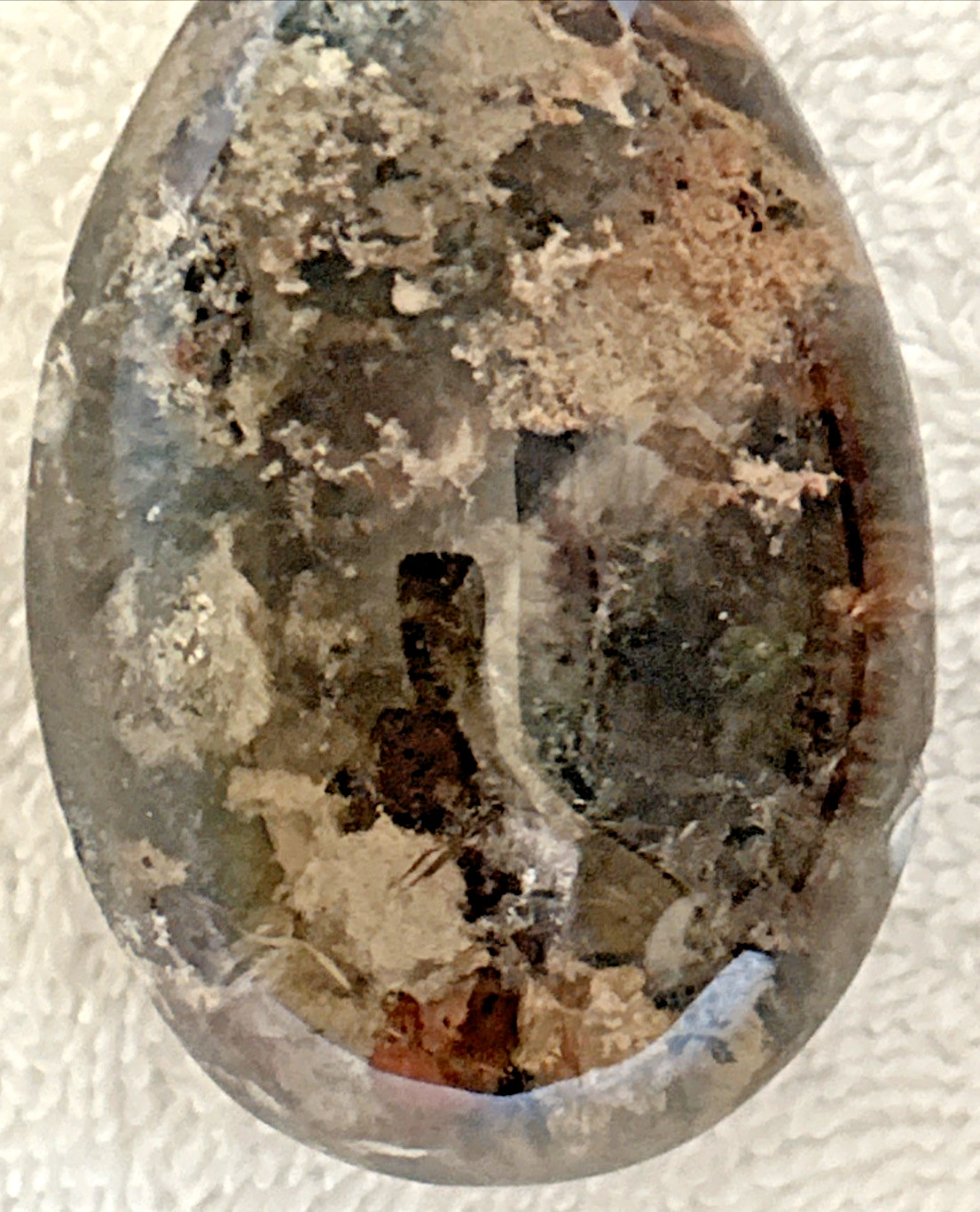 Natural Garden Quartz Crystal Gem Egg, Colorful Inclusions & Rainbow Flash 2.5″