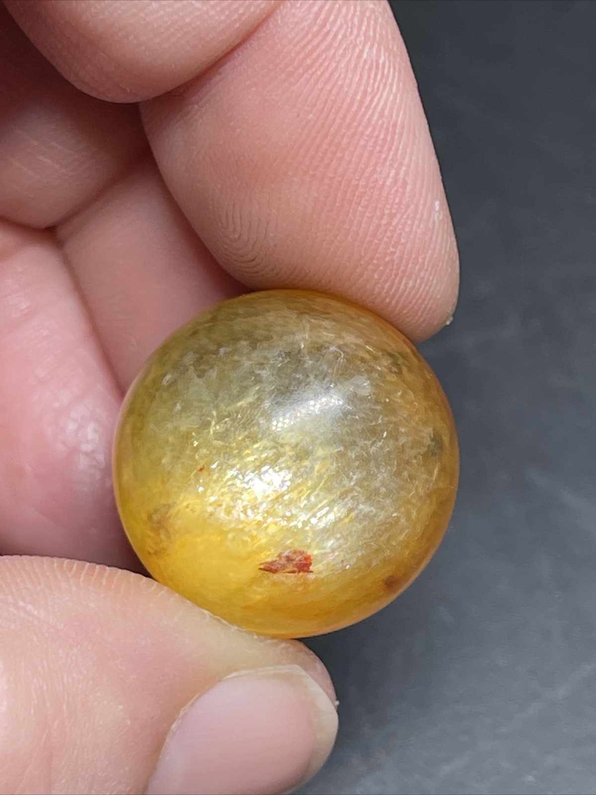 Yellow Mica Mini Sphere Ball Orb Marble Crystal 20.2mm