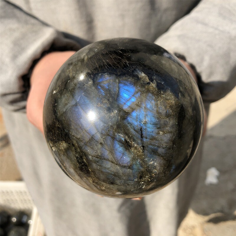 1kg Natural labradorite crystal Ball Quartz Crystal Sphere Reiki