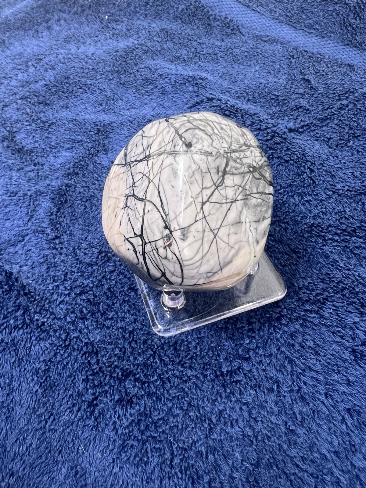 Spiderweb Picture Jasper Large Palm Display Stone Polished 450 Grams (~1 Lb)