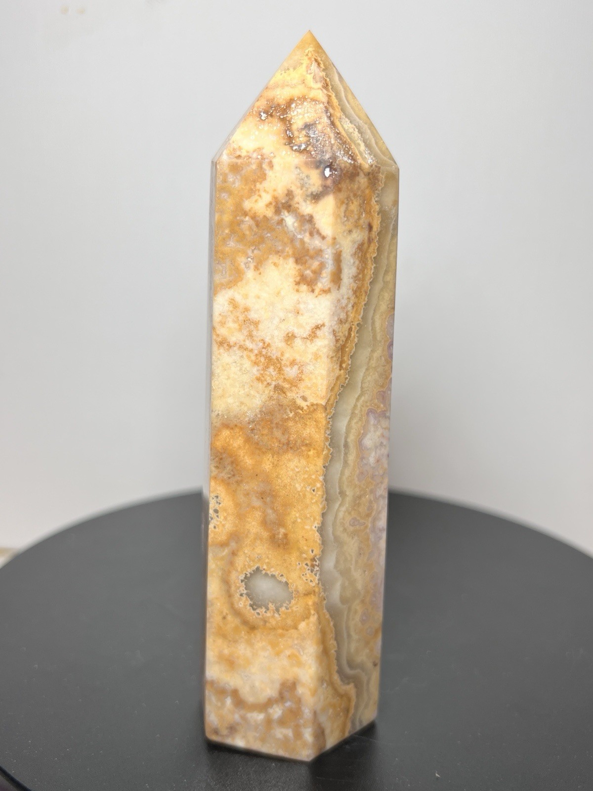 Crazy Lace Agate 2 Piece Set – Tower & Sphere w/holder 65mm