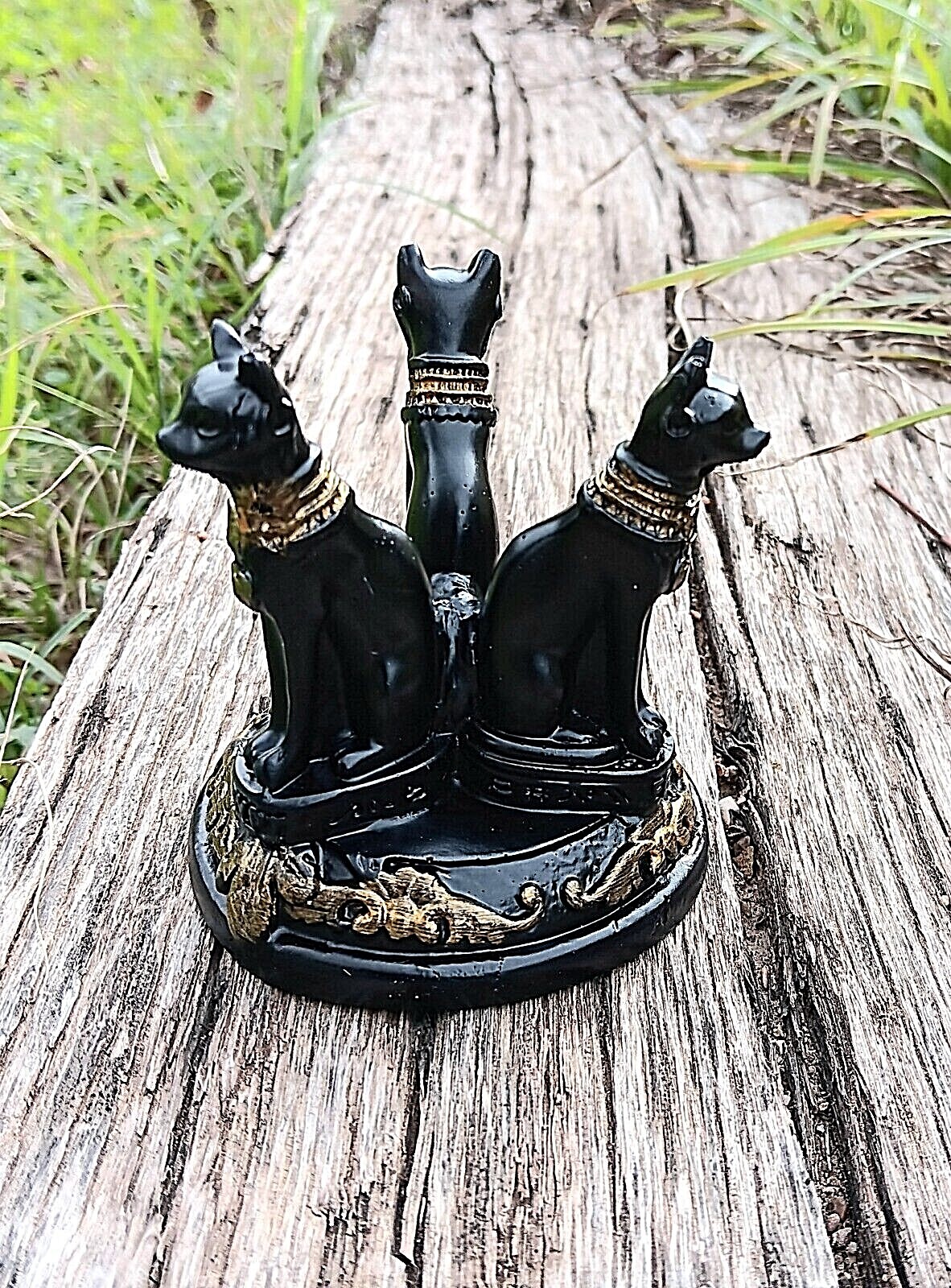 K9 50mm Crystal Ball & Egyptian Bastet Cat Resin Stand – 8 Colors