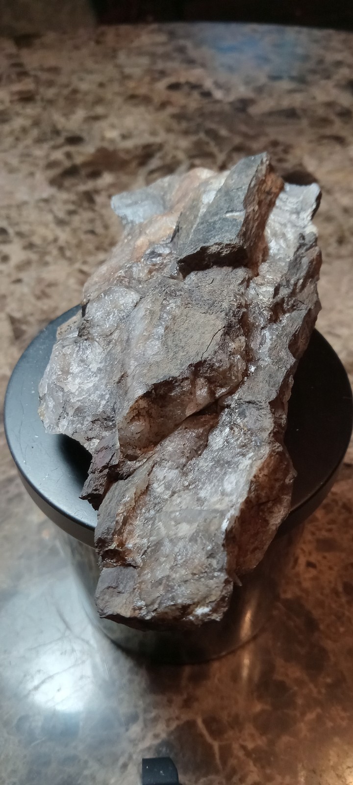 Arfvedsonite crystals in matrix mineral specimen from Hurricane Mountain NH