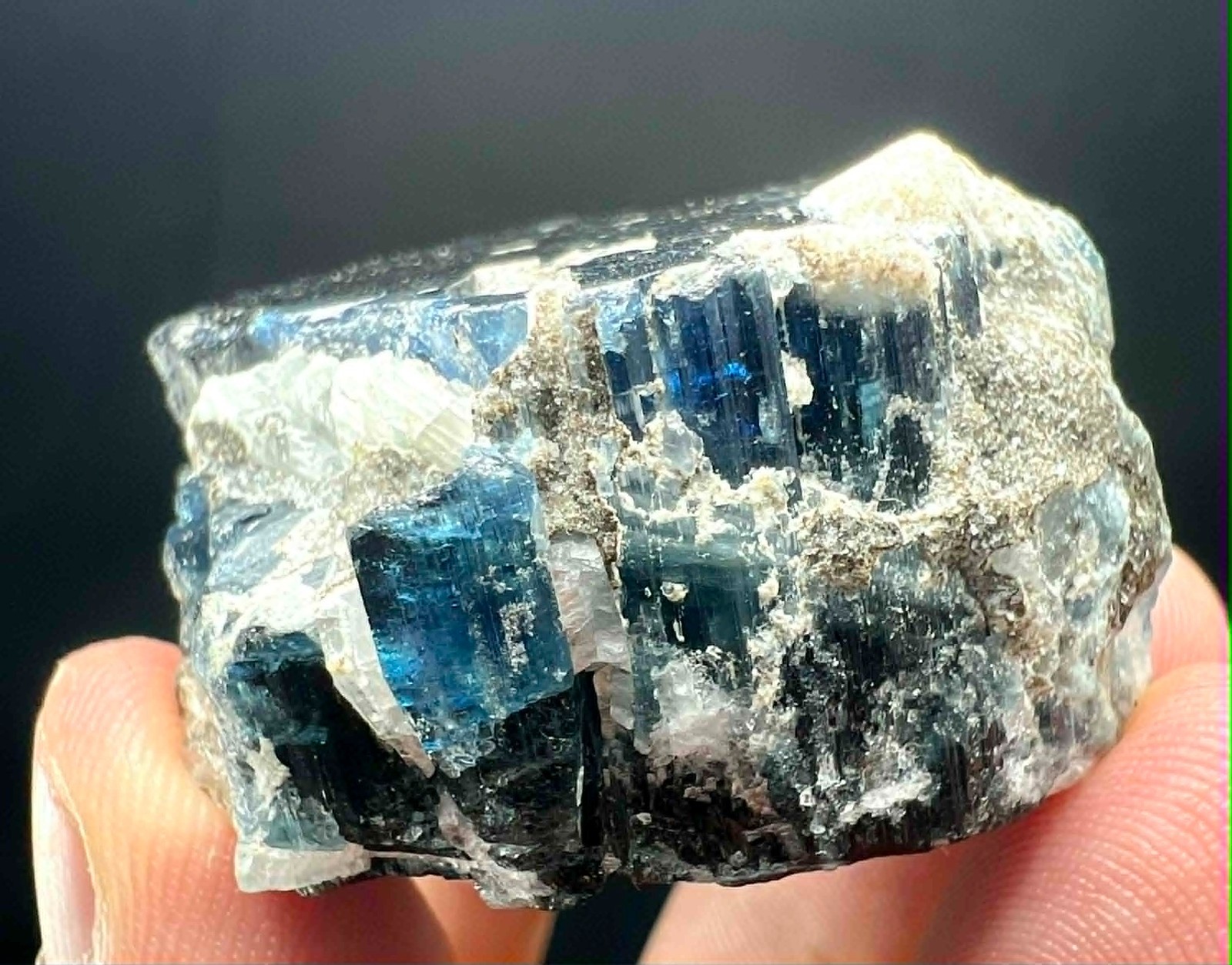 360 Carat Ultra Rare !!! Ink Blue Tourmaline Huge Crystal @Afg