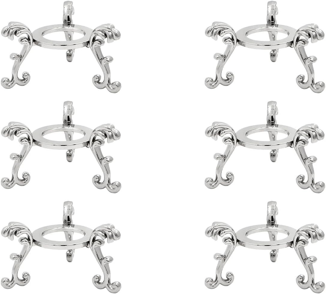 6PCS Silver Crystal Ball Stand Display Natural Rock for 40Mm to 80Mm Spheres Bas