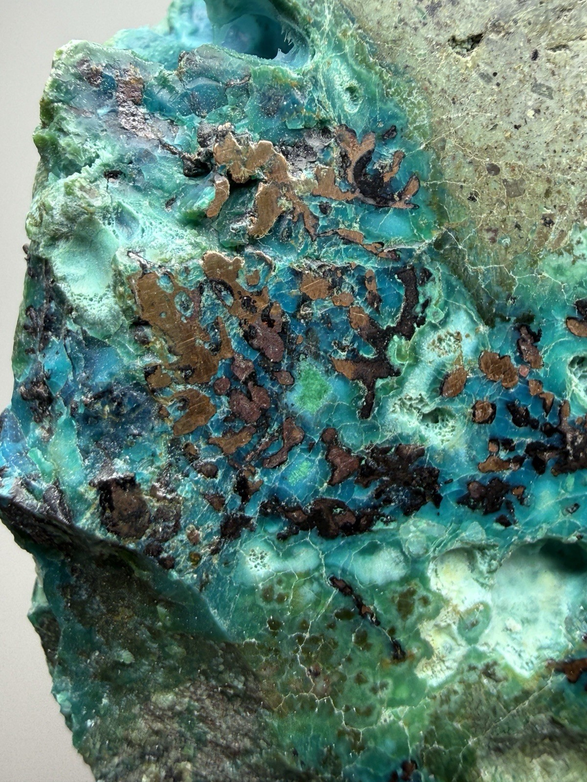 6” Polished Native Copper in Chrysocolla — Display Specimen (Indonesia)