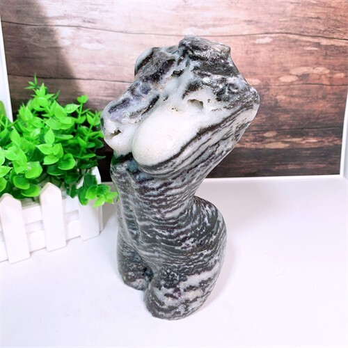 1pc Natural crystal Woman body Fluoirte goddess carving healing Home decoration