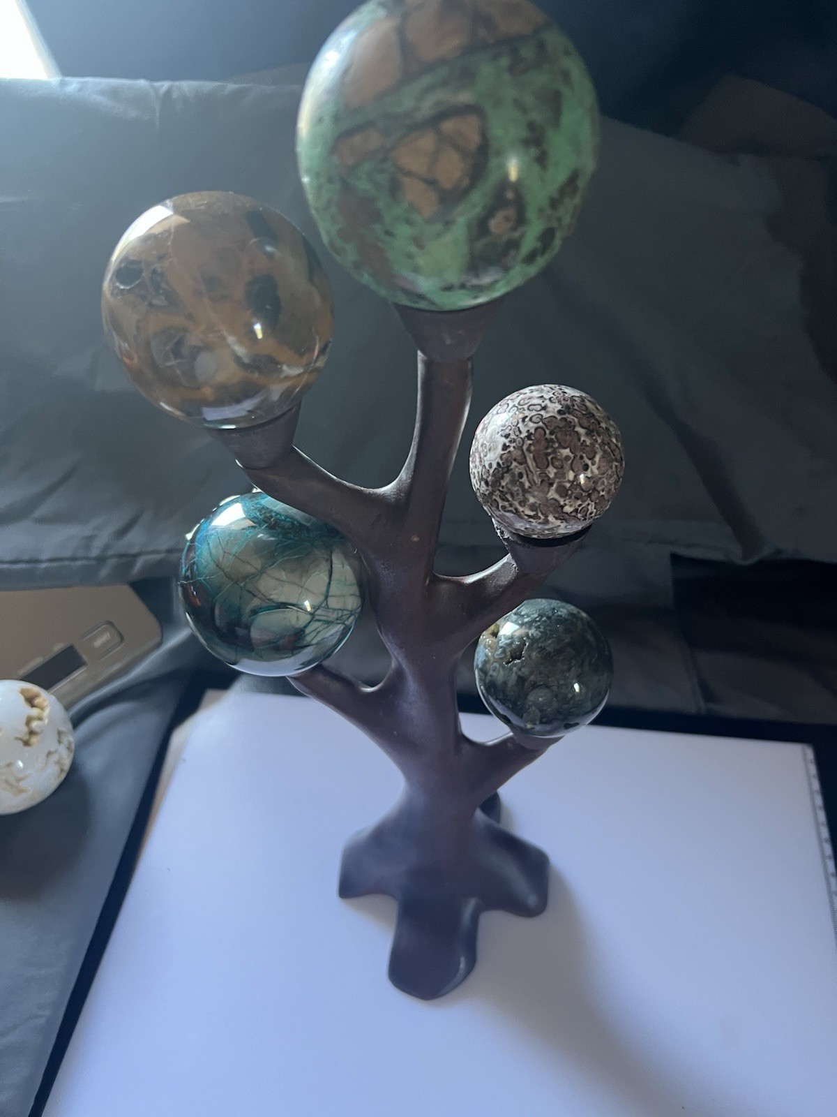 Solid Wood Sphere Tree- 5 Sphere Holder (No Spheres Included)