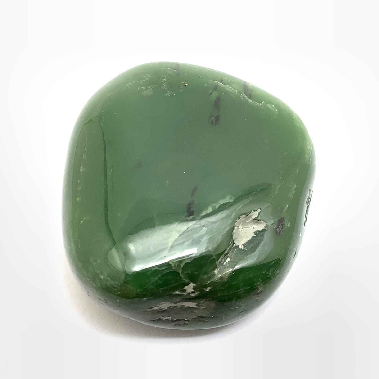 Siberian Jade Pebble Primo Green Polish Nephrite Jade Stone Specimen Siberia 35g