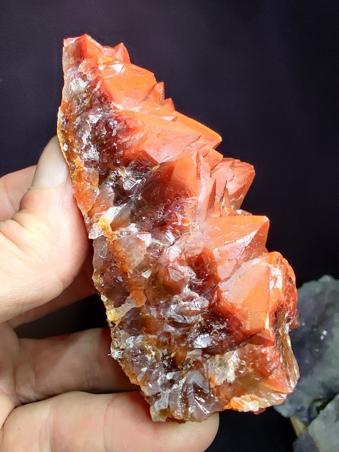 Large SATURATED Red Hematoid/Ferruginous Quartz Crystal Cluster: 242g Morocco