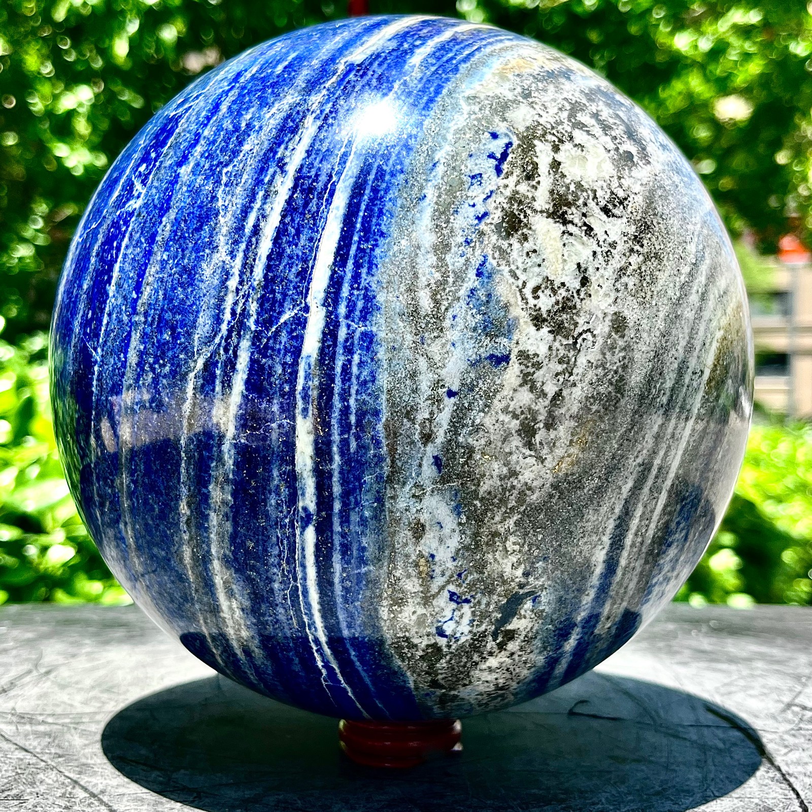 23.14LB Natural Lapis lazuli jasper Quartz Sphere Crystal Ball Reiki Healing