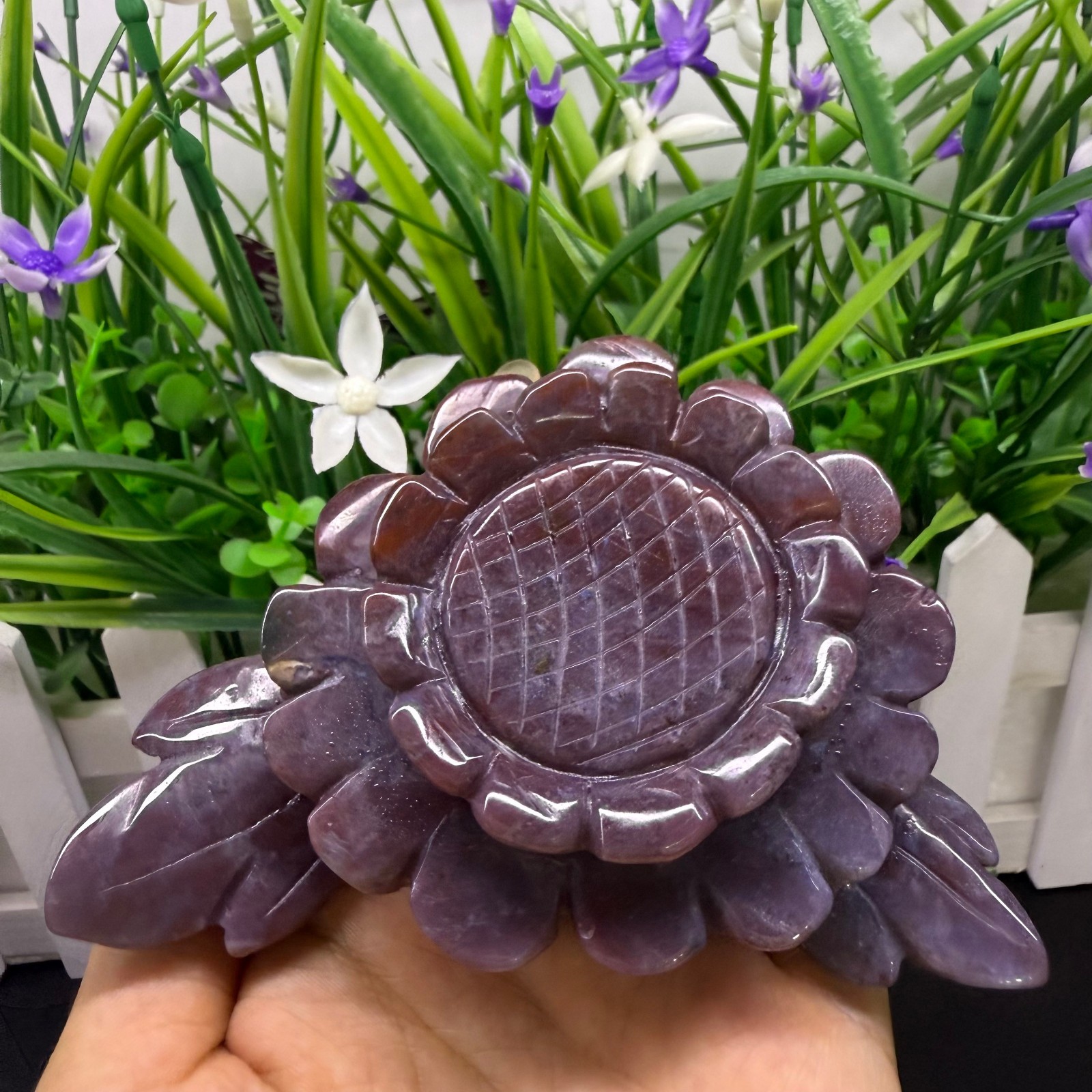 220g natural ocean jasper Flower quartz Crystal Reiki Healing Gem Gift