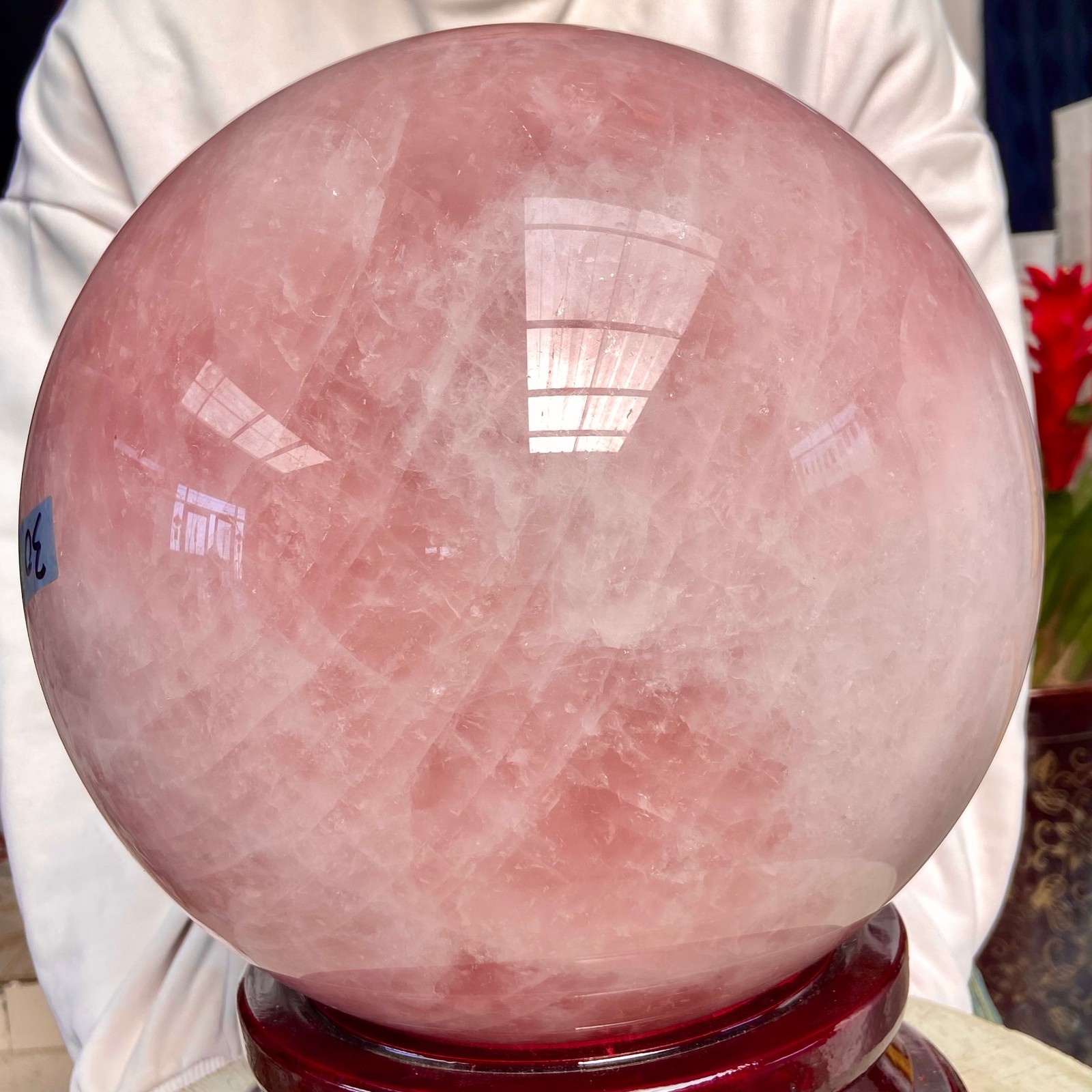 66.13LB Natural Crystal Pink Rose Chakra Quartz Sphere healing ball Specimen