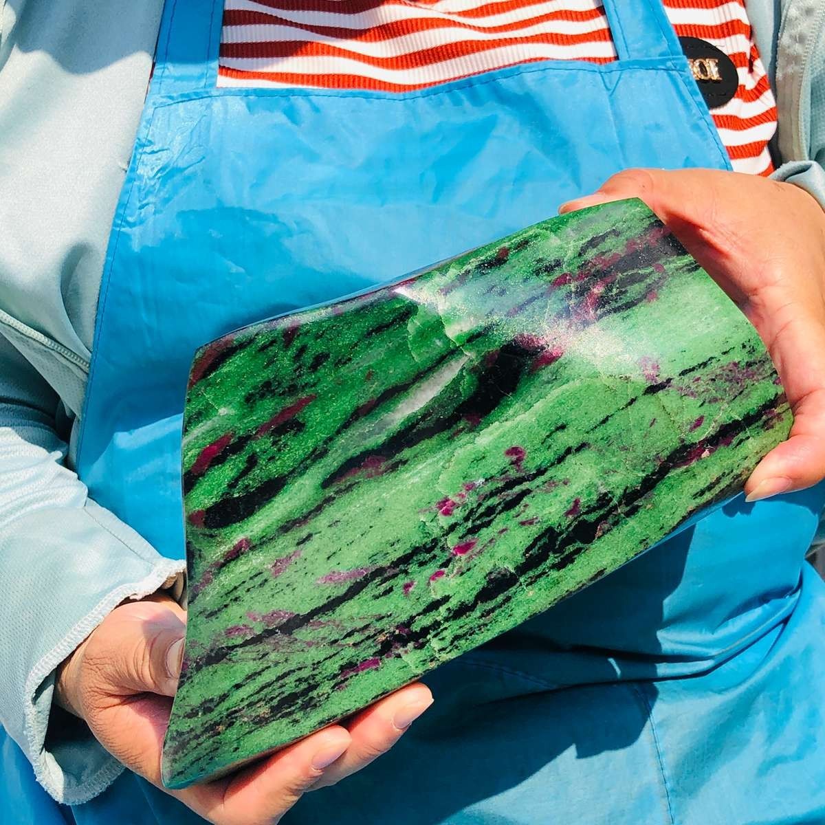 6.75LB Natural Red & green treasure Ruby Crystal Mineral Specimen Heals 1872