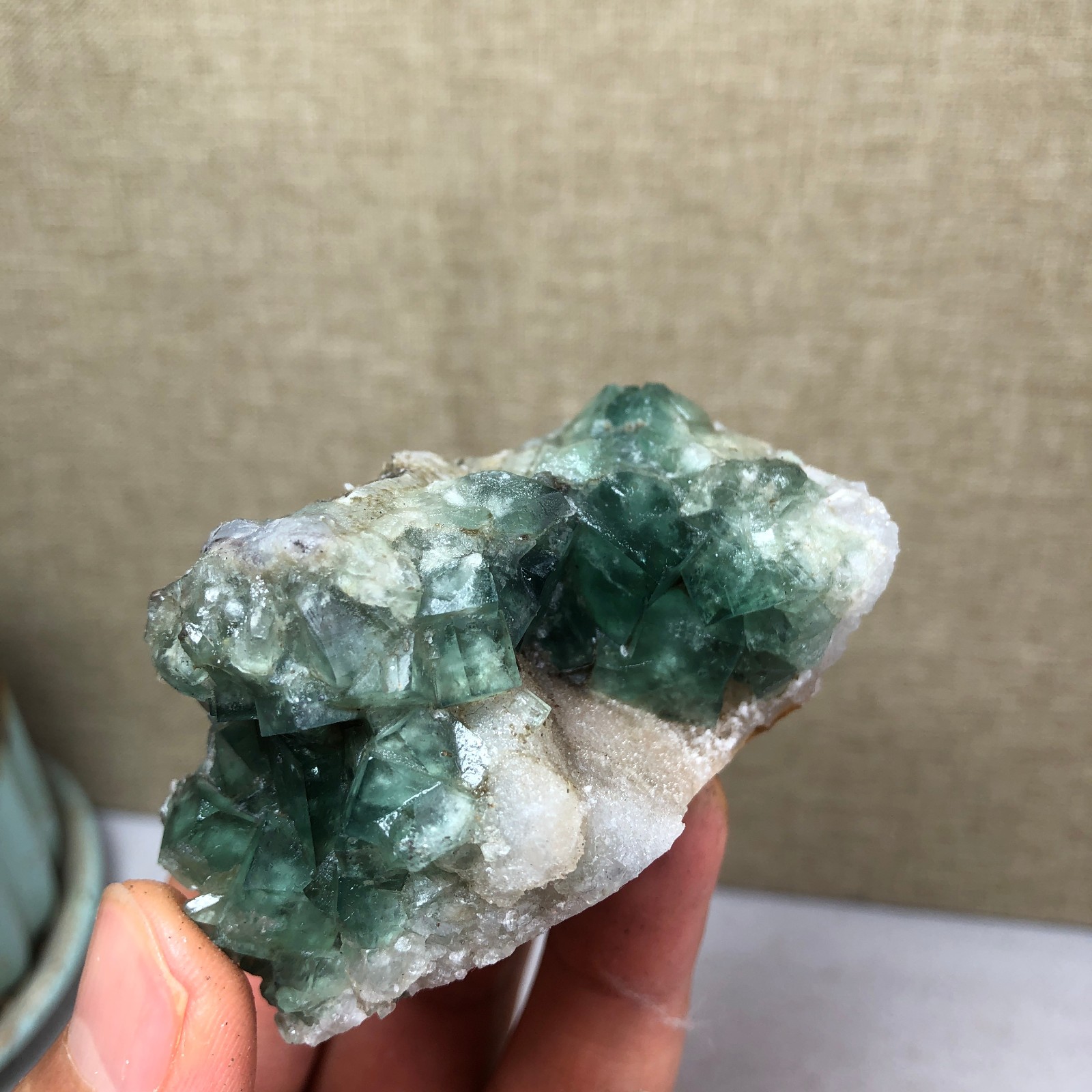 101g NATURAL Green Cubic FLUORITE Crystal Cluster Mineral Specimen A4737