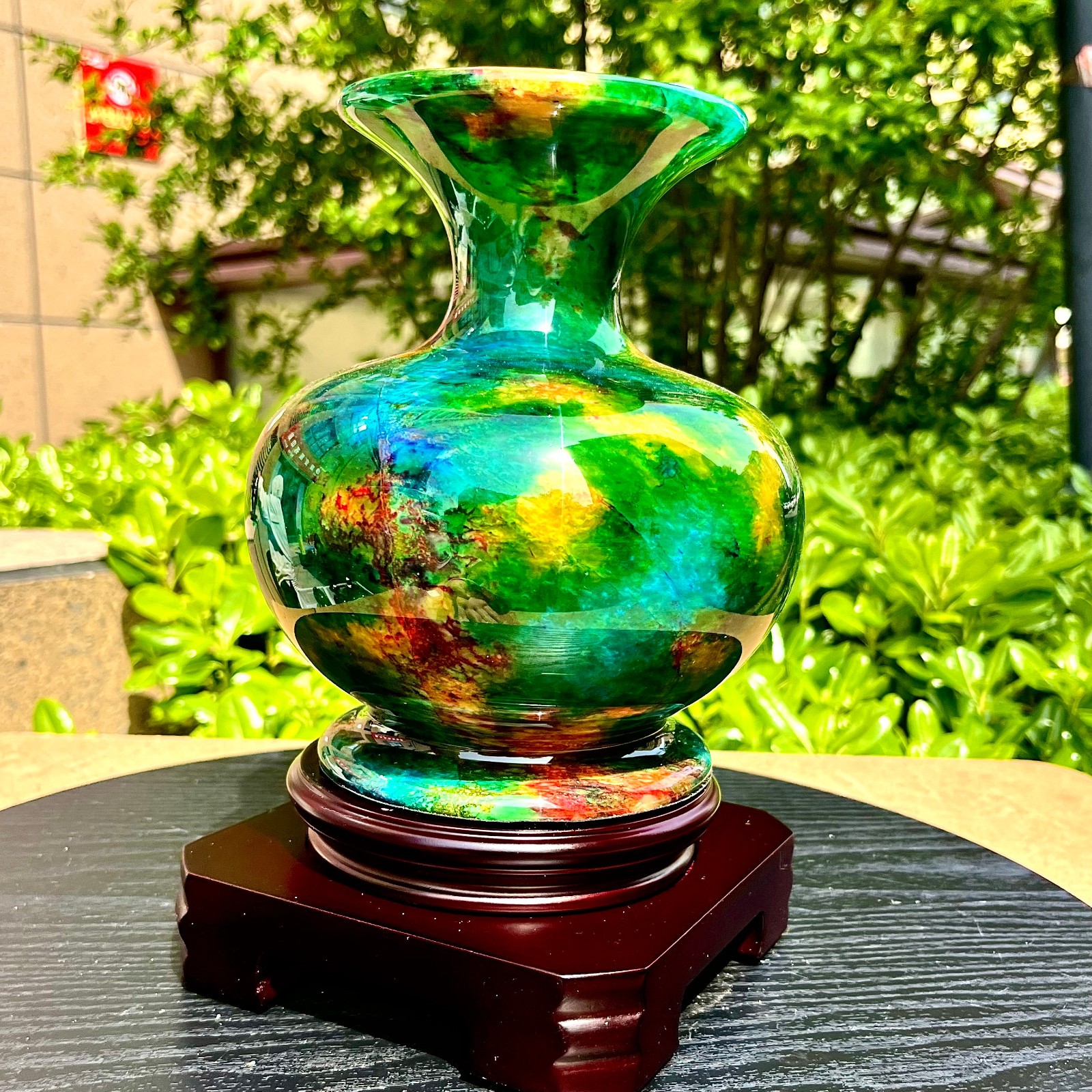 3.81LB Natural “Seven Colors Jade” vase specimen -Taiwan China