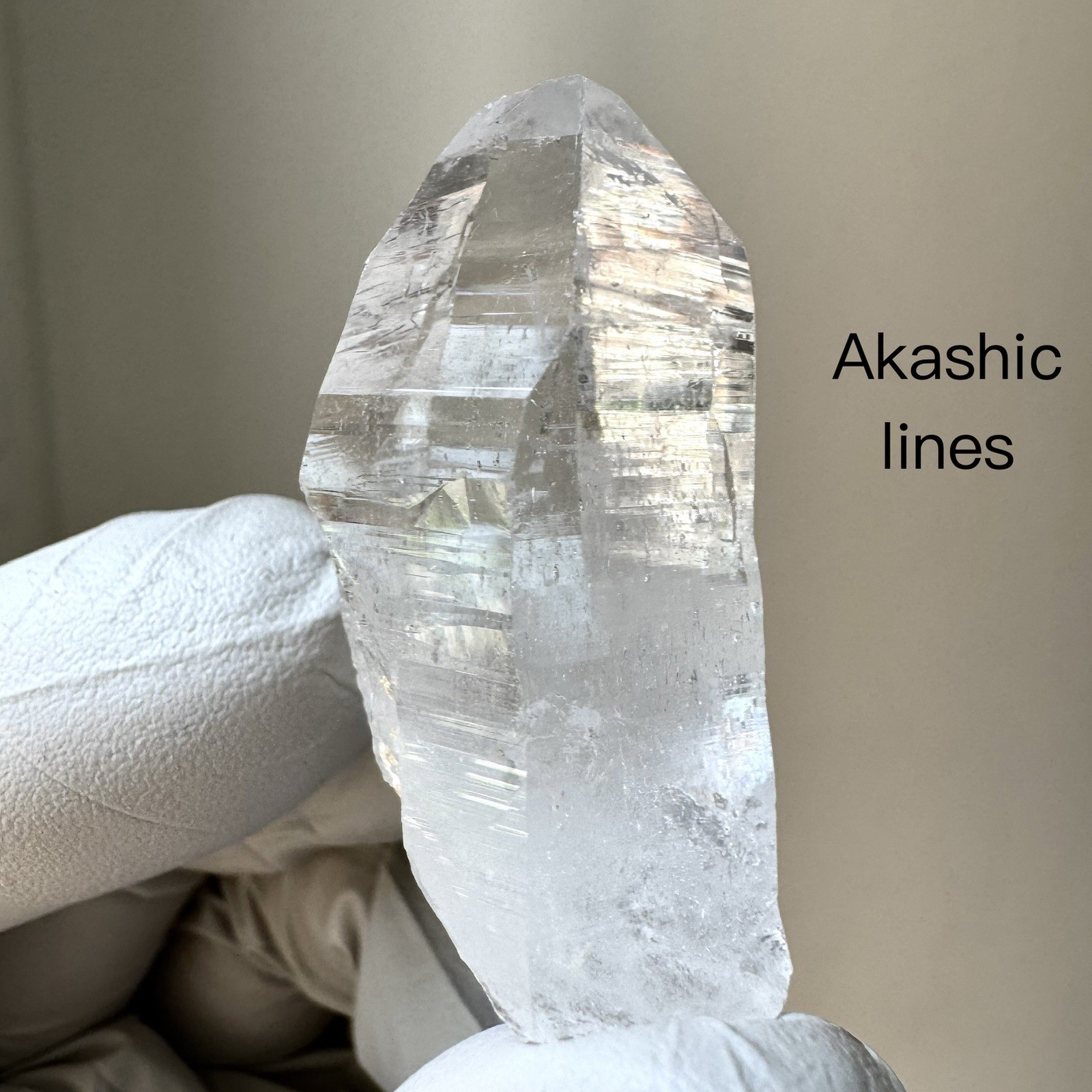 Ganesh Himalayan Quartz Nepal High Clarity Dense Akashic Lemurian Lines Crystal