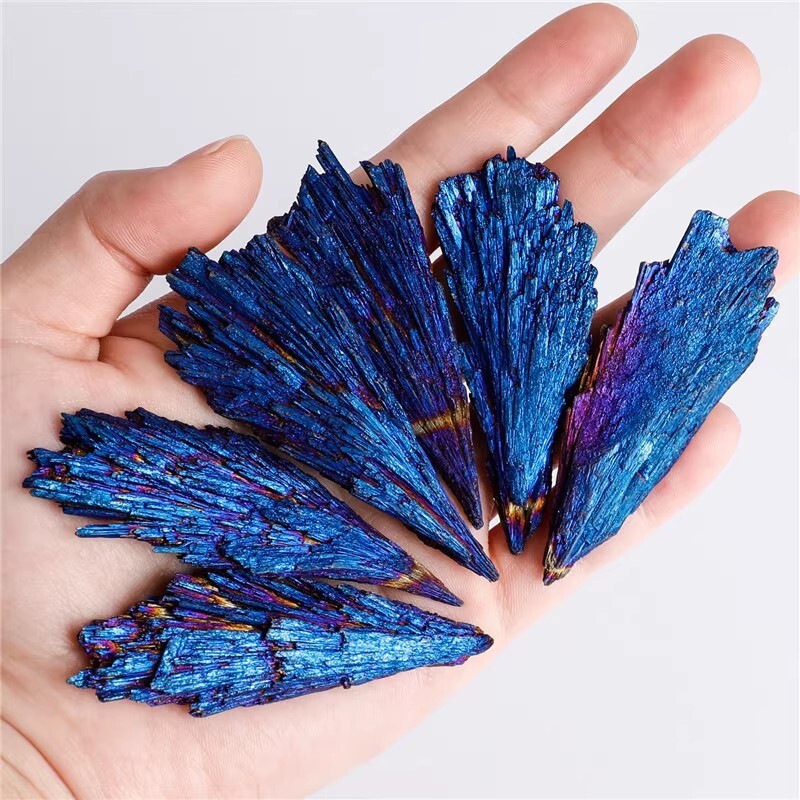 4/1/2 Pieces Natural Aura Titanium Quartz Crystal Stone Cluster 4/1/2 Pieces Nat