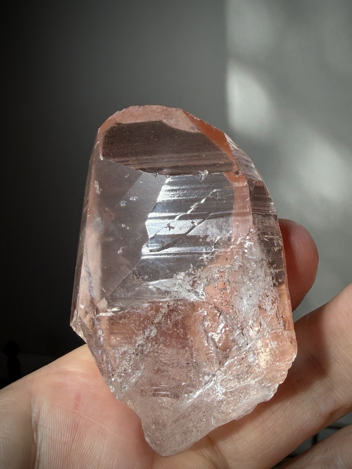 Strawberry Quartz Crystal Lemurian Quartz Window Quartz Natural Lemurian Brazil