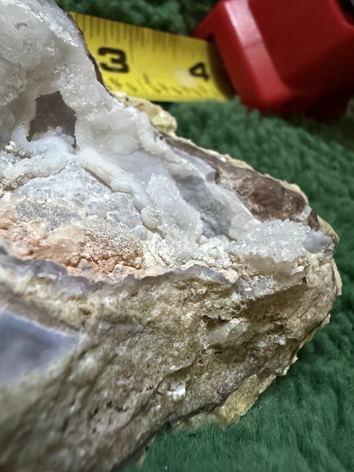 Natural Utah Chalcedony Geode Druzy Quartz Crystal 3” Display Specimen