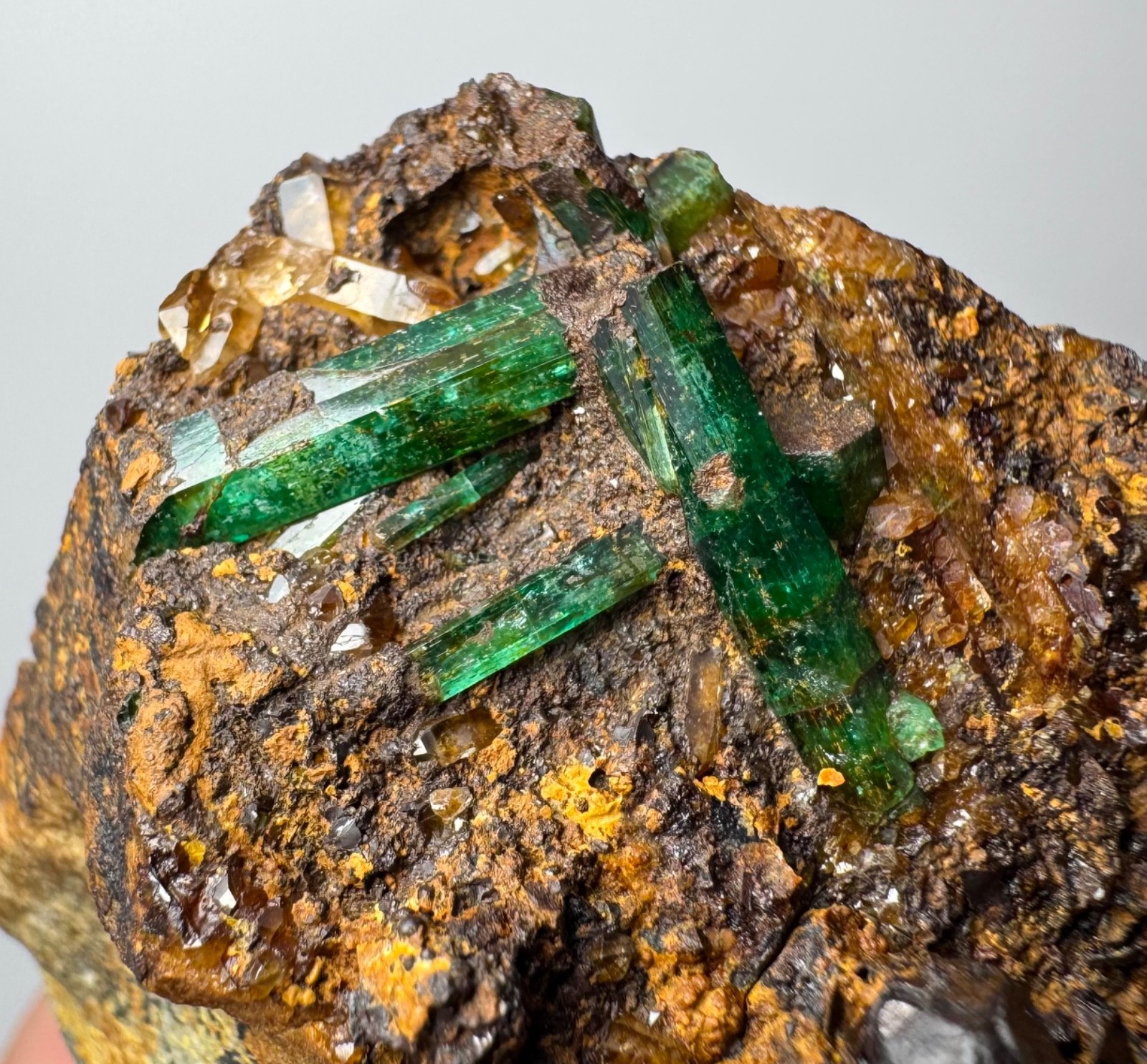 247 Gram Natural Emerald Crystals On Matrix From Panjshir Afghanistan
