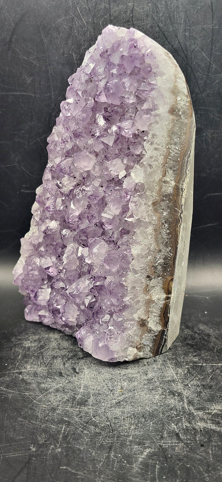 Amethyst cut base free form! 2.3 pounds, 5.5 inches tall, 3 wide, 3 thick