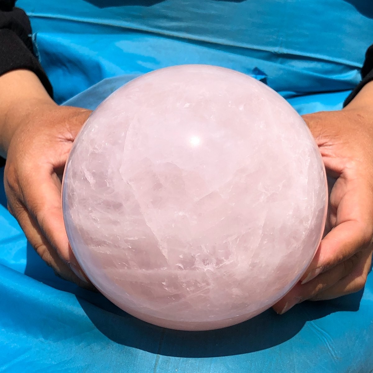 6.75LB Large Natural Pink Rose Quartz Sphere Crystal Ball Reiki Mineral Healing