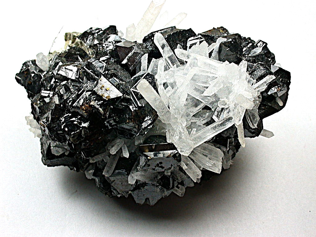 MINERALS : SPHALERITE, PYRITE, AND QUARTZ XTL COMBINATION FROM ANIMON MINE, PERU