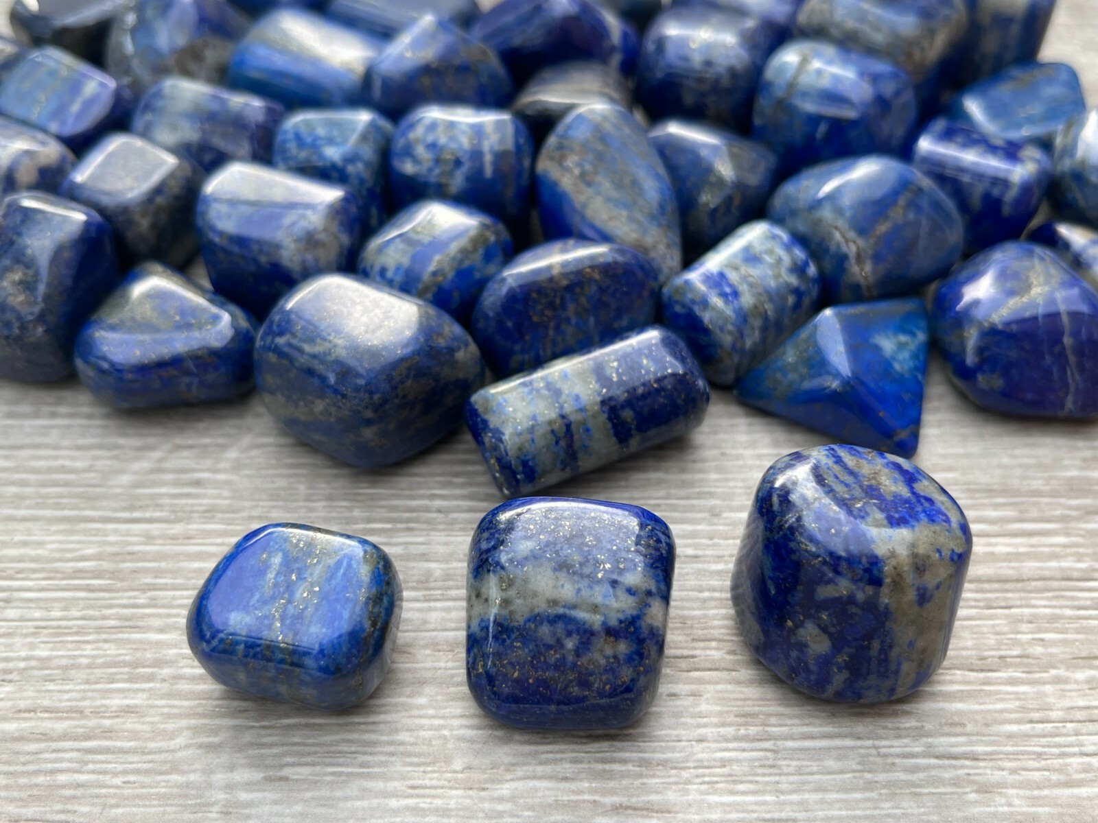 Grade A++ Lapis Lazuli Tumbled Stone, 0.75-1 Inch Lapis Crystals, Wholesale Bulk