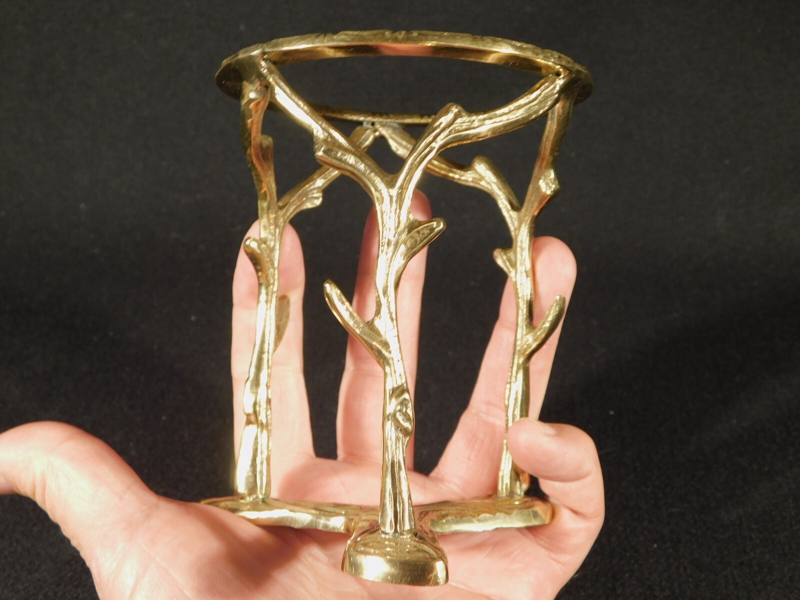 Sphere Display Stand Large Size Brass / Gold Color Tall BRANCH Design