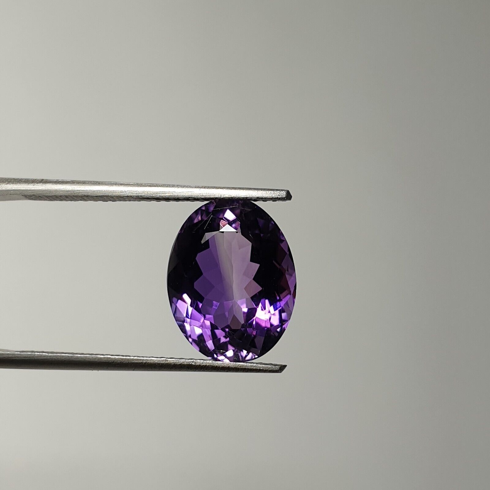 100% Natural Amethyst 10.50×13.50 MM Oval Shape Dark Purple Faceted Cut