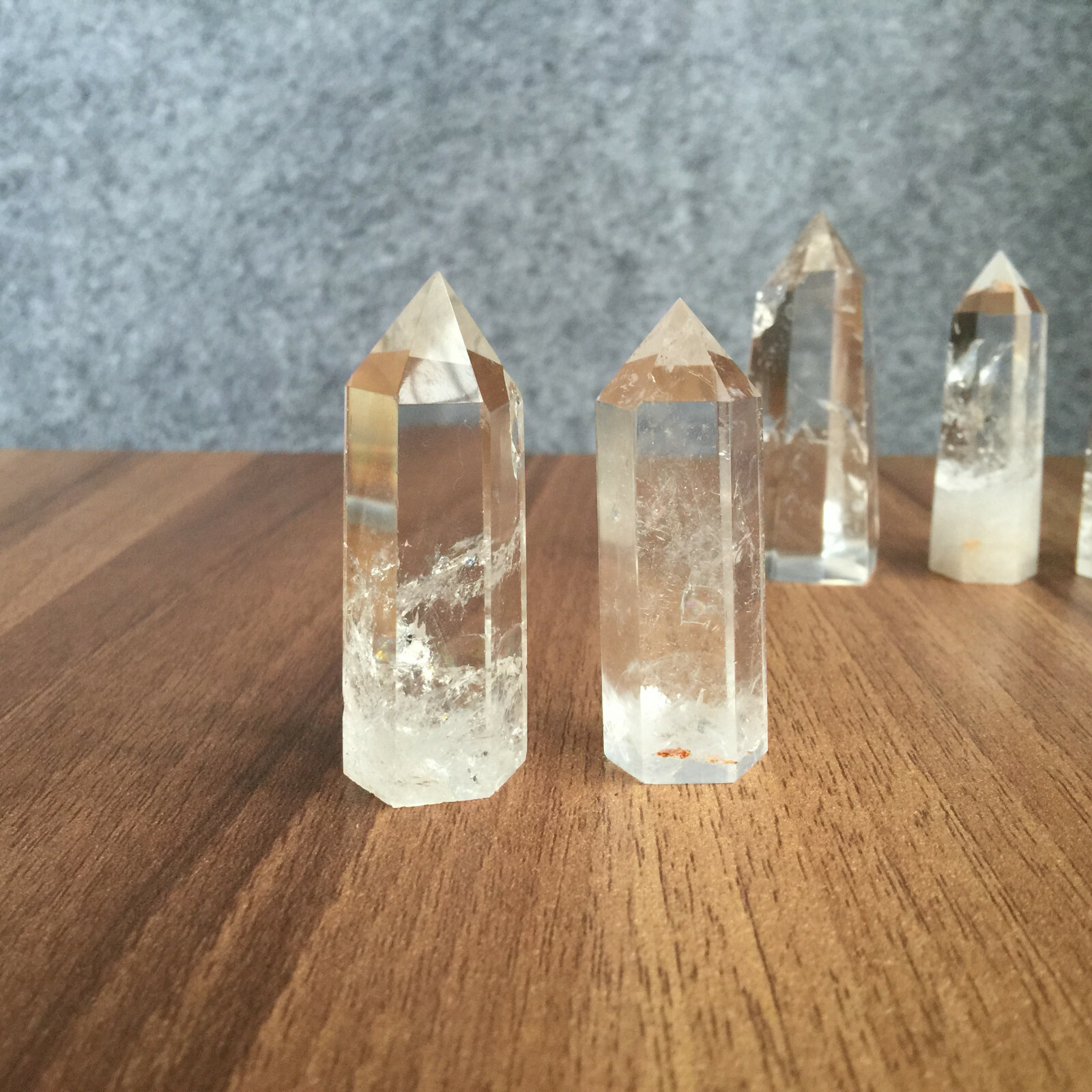 5PCS Natural clear obelisk quartz crystal point tower wand reiki healing